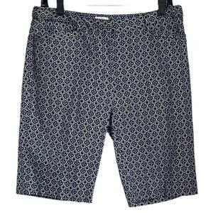 Women's Laundry Shelli Segal Navy Black Geometric Print Bermuda Casual Short‎ 6